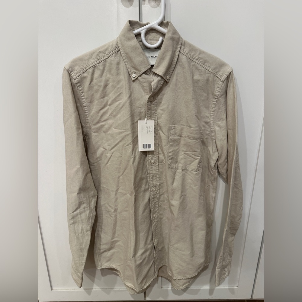 A Day’s March Moorgate Dyed Oxford Shirt (Sand, Small)